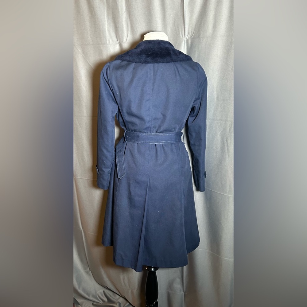 Vintage Davis of London Navy Blue Women's Trench Coat - Picture 3 of 6